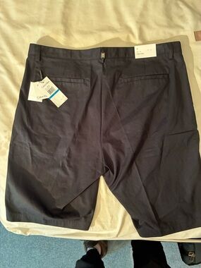 Calvin Klein Men's Navy Flat-Front Dress Shorts